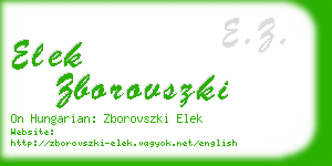 elek zborovszki business card